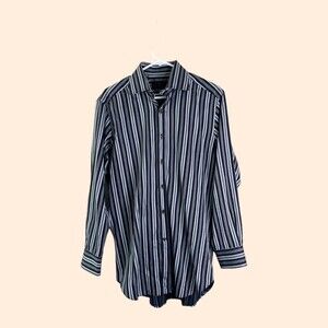 Etro Brown Striped Cotton Dress Shirt